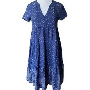 Maeve by Anthropologie Navy/ white tiered dress-Easy, Breezy!